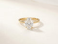 CASALYA Signature Oval Ring frontal studio view with oval moissanite and gold band